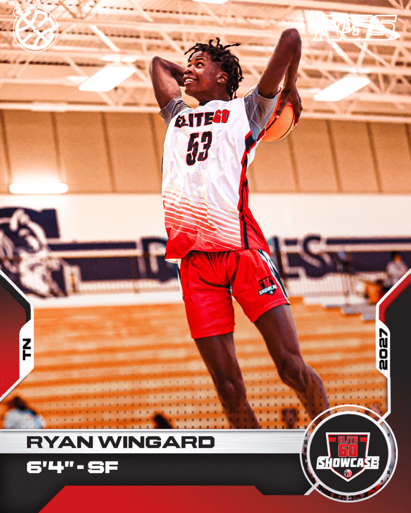 Ryan Wingard, 6’4.” A boy playing basketball.