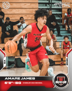 Amare James, 6’3.” A boy playing basketball.