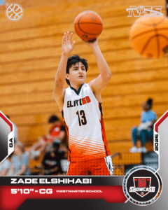Zade Elshihabi, 5’10.” A boy playing basketball.