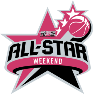 Logo for TCS NBA All-Star Weekend with a basketball and star design.