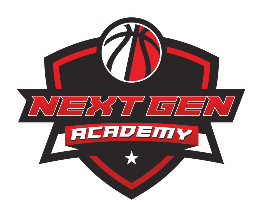 Logo of Next Gen Academy with a basketball theme.