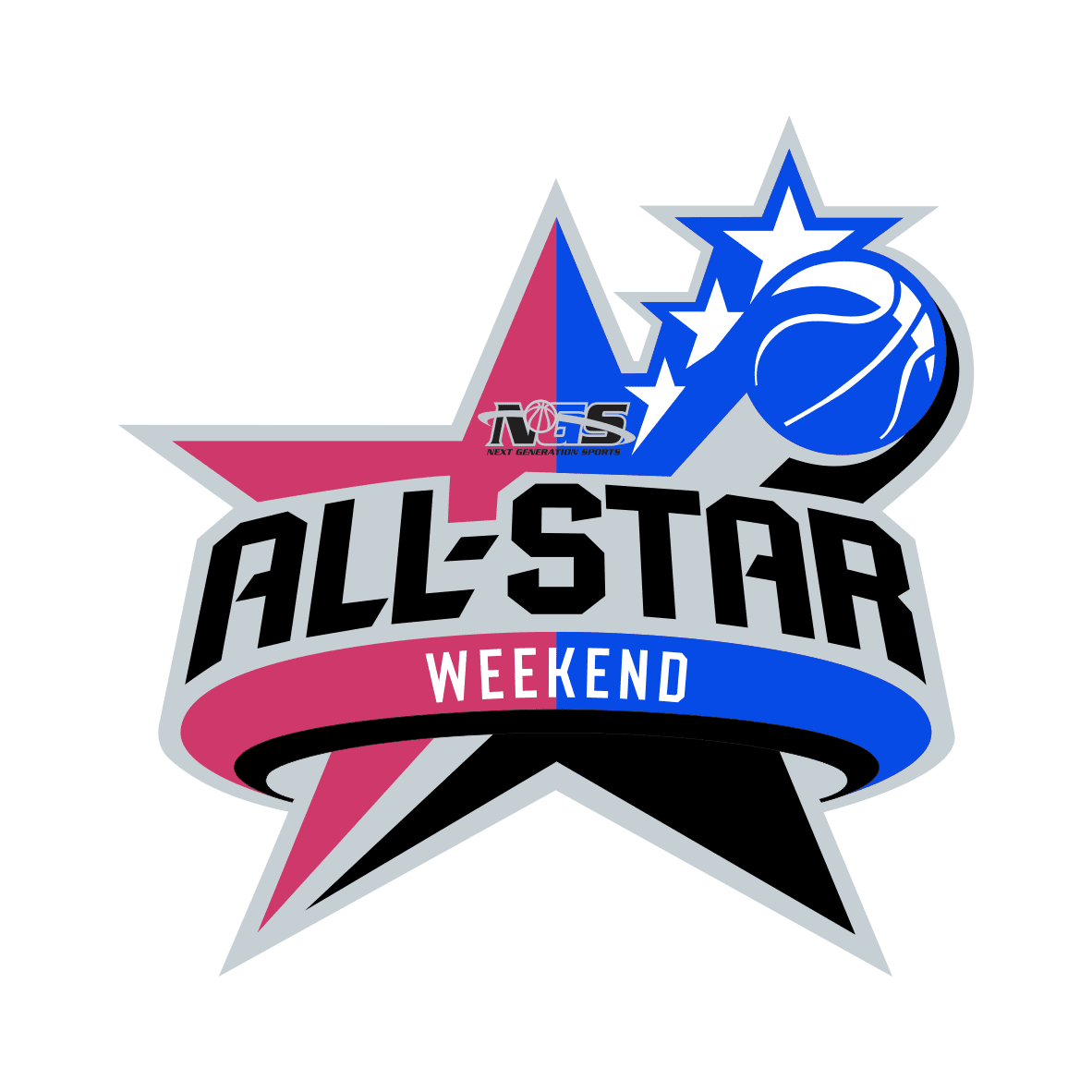NBA All-Star Weekend logo with a basketball and star design.