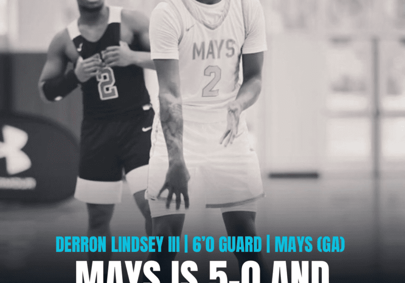 De'Bron Lindsey, Mays senior guard, on the basketball court.