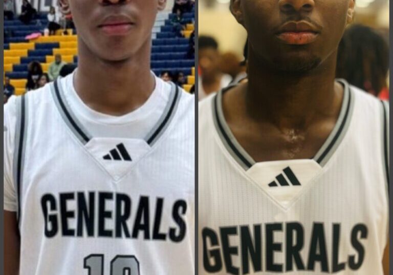 Two basketball players wearing Generals jerseys with numbers 10 and 24.